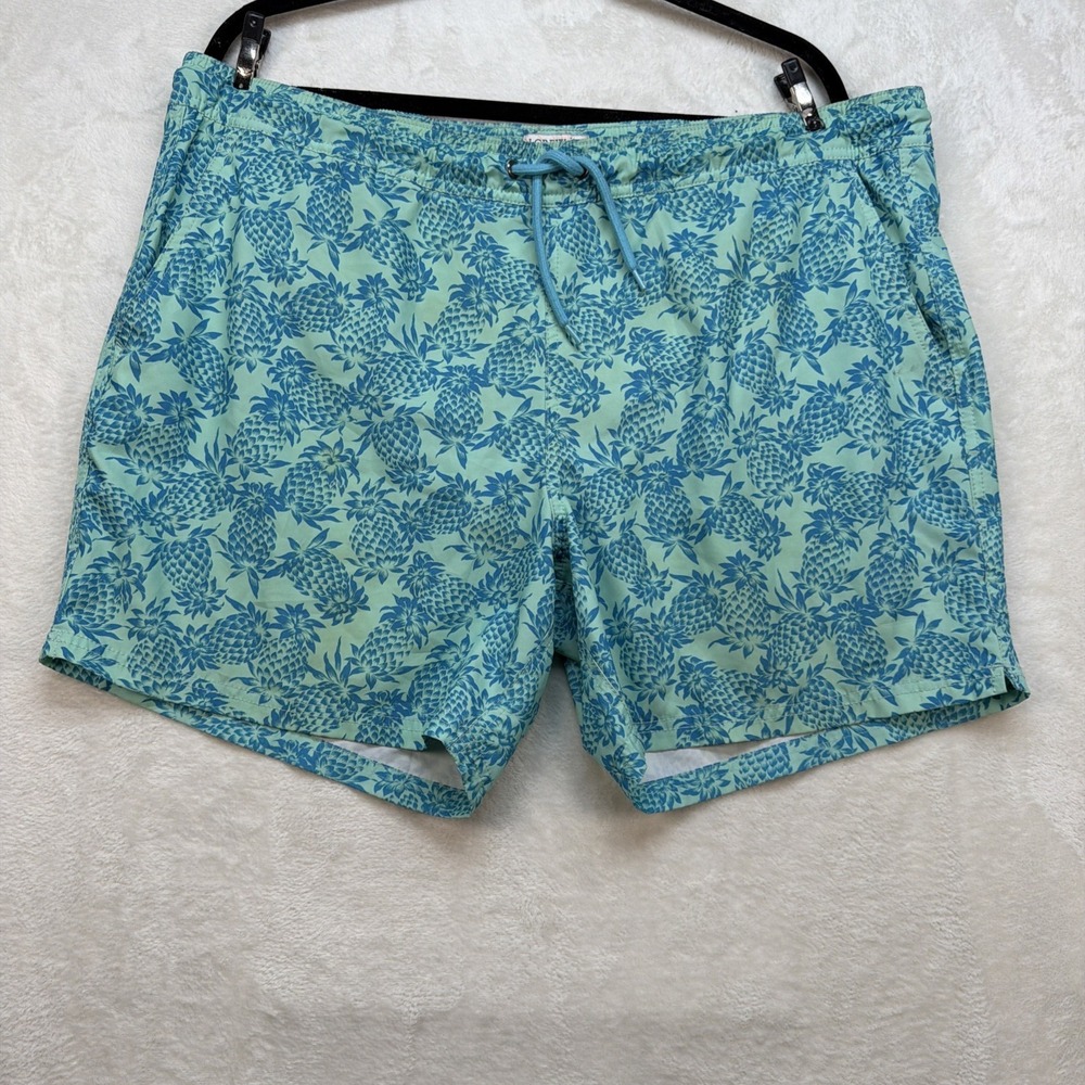 J Crew Swim Trunks‎ Pineapple Print Blue Green Mens Large Beach Resort